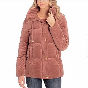NWT Isaac Mizrahi Mauve Velvet Puffer Jacket